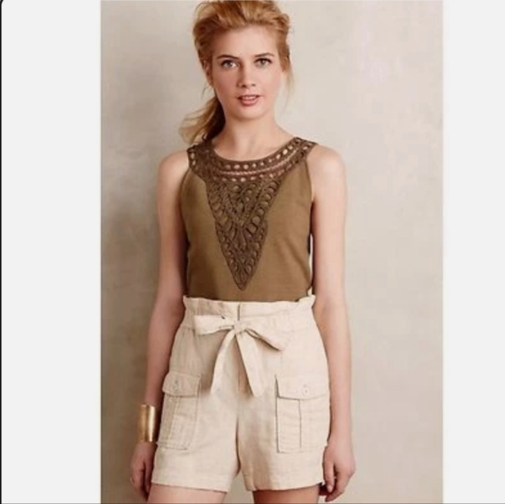 Anthropologie Postmark Aicha Embellished Tank Top Size M EUC